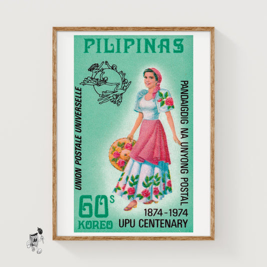 Woman Pilipinas - vintage matchbox label print