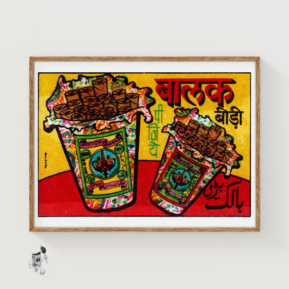 Indian Bidi Pack - vintage matchbox label print