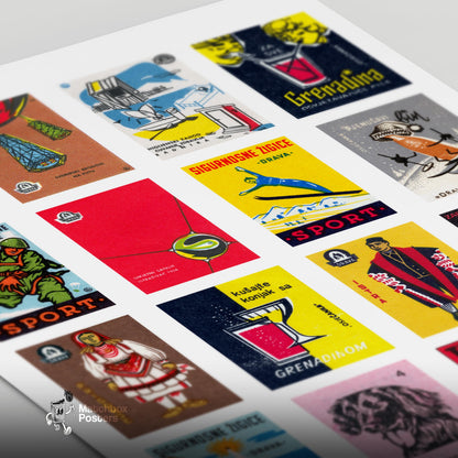 Croatian Collage - vintage matchbox label print - close-up detail