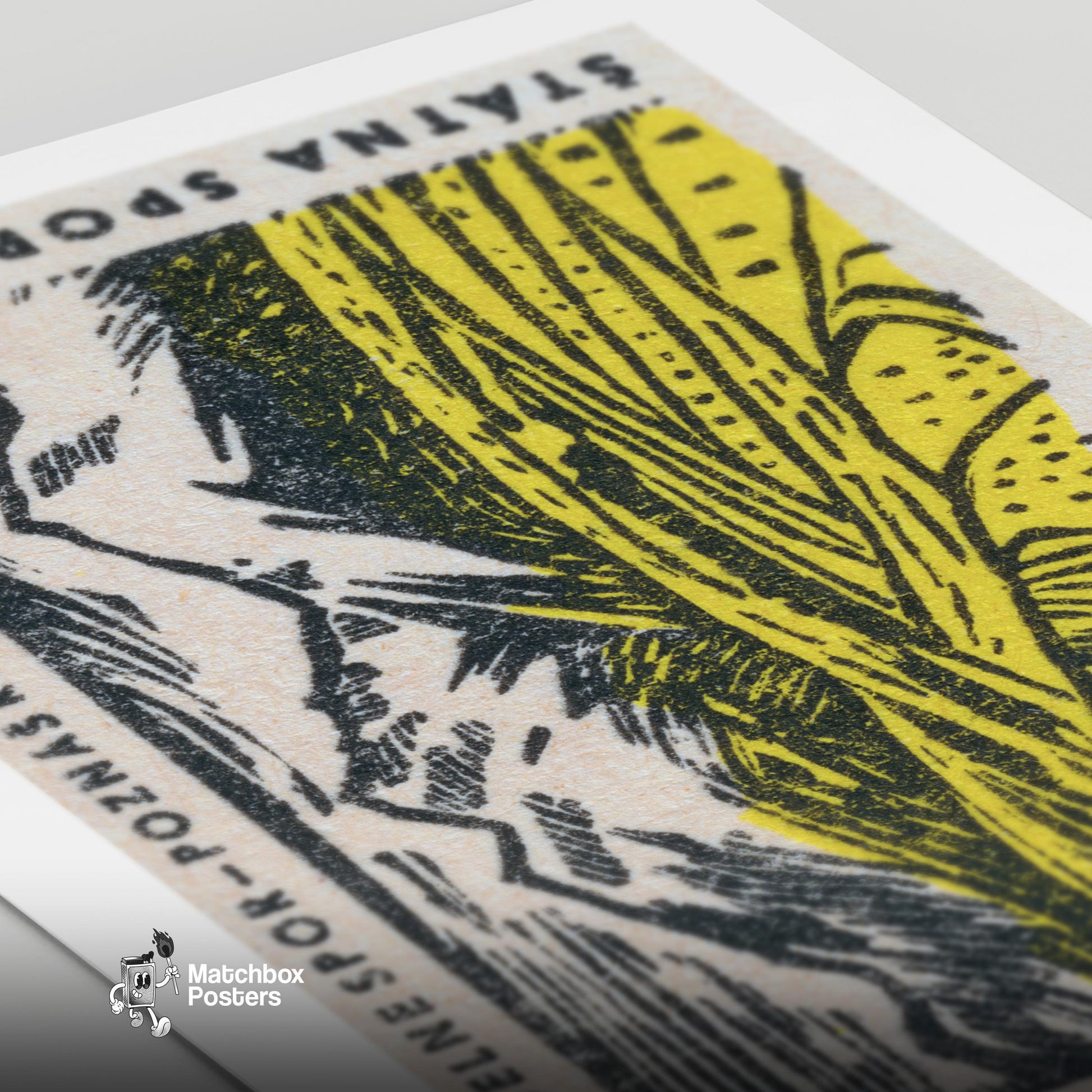 Mountain Range - vintage matchbox label print - close-up detail