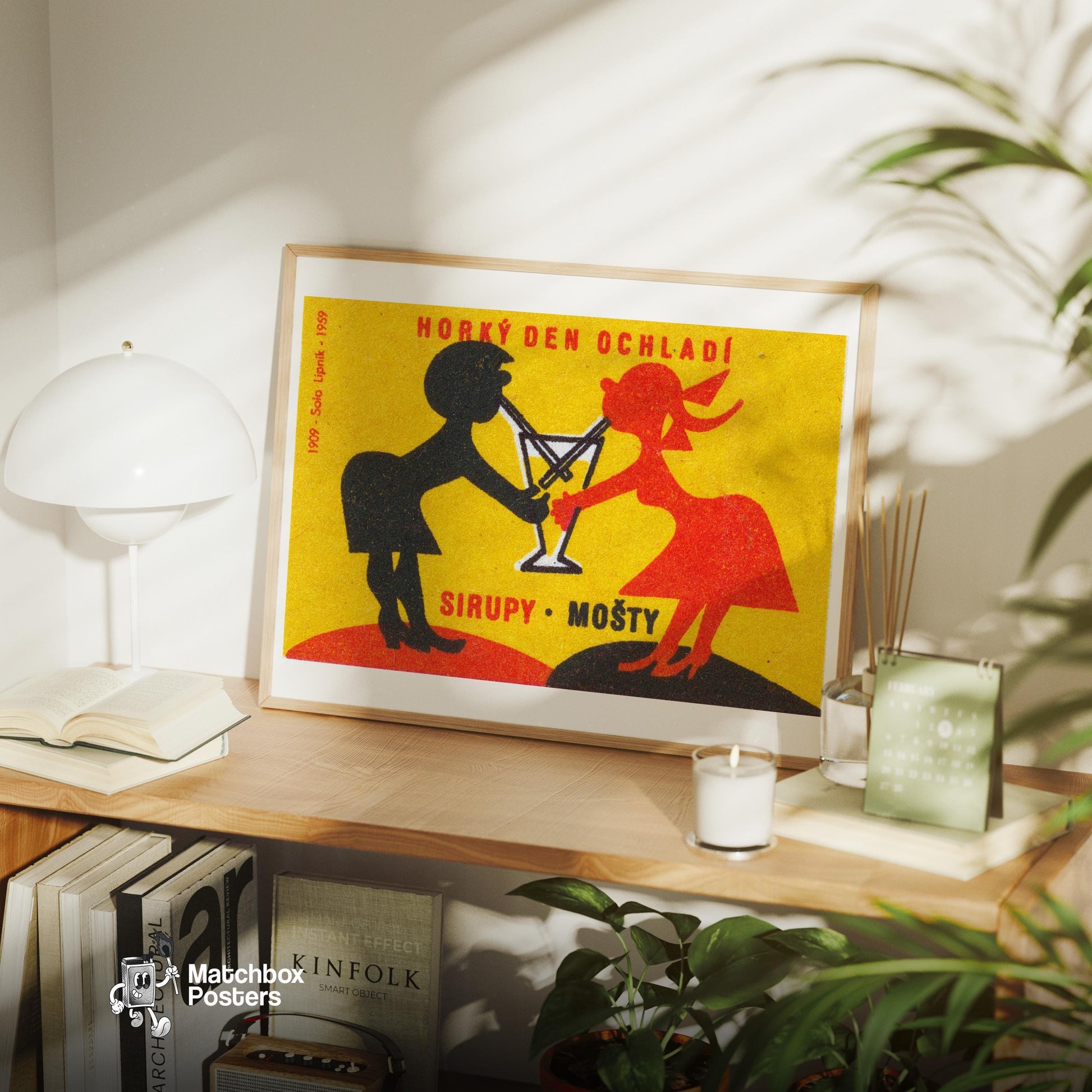 Silhouettes Of A Man - vintage matchbox label print - office wall