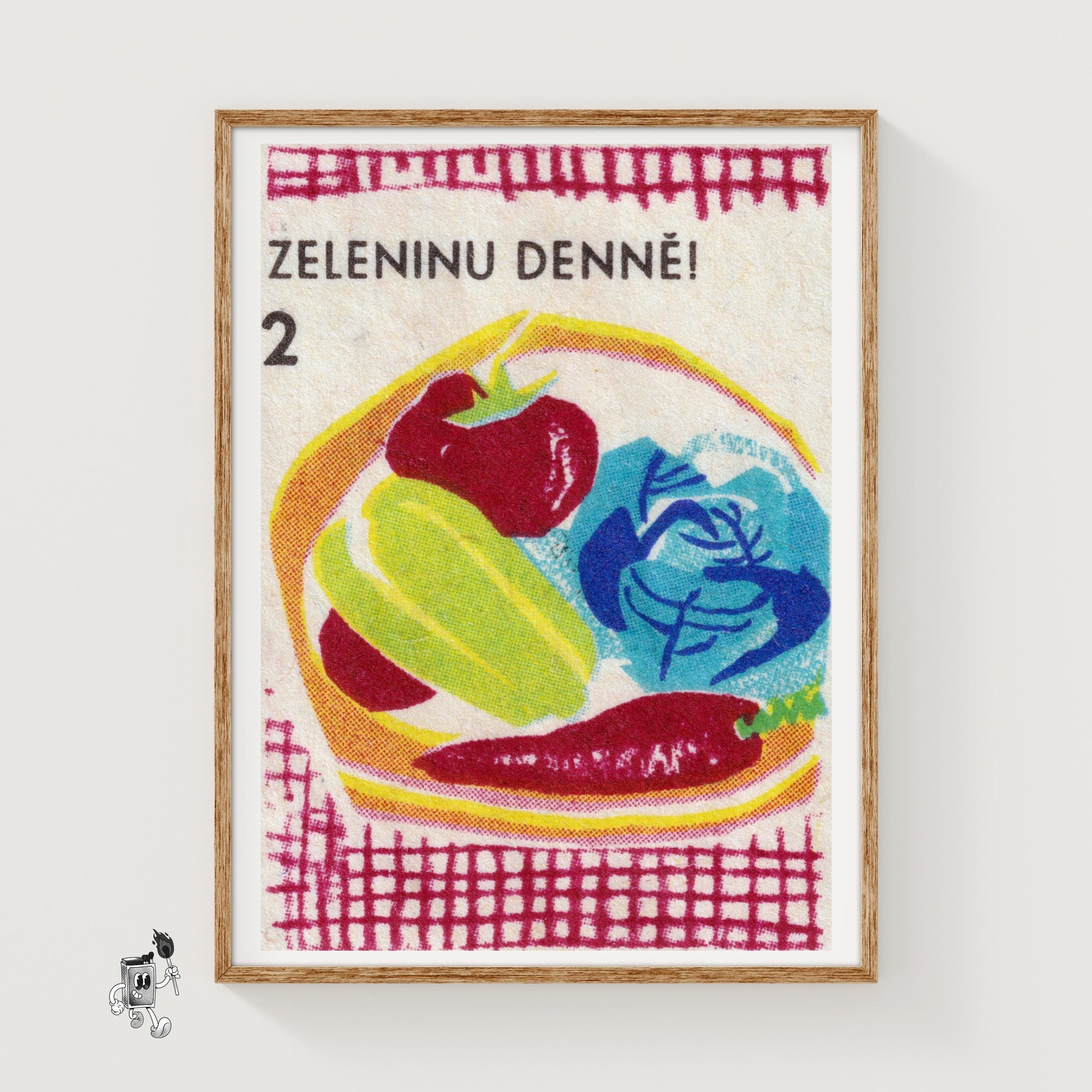 Vegetable Bowl - vintage matchbox label print