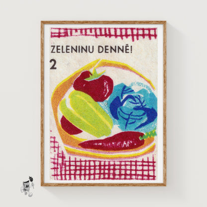 Vegetable Bowl - vintage matchbox label print