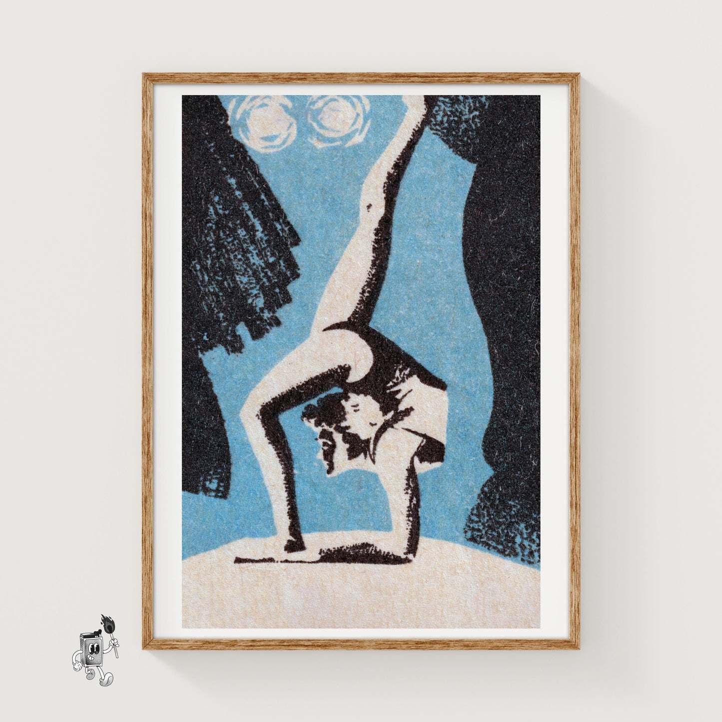 Contortionist - vintage matchbox label print