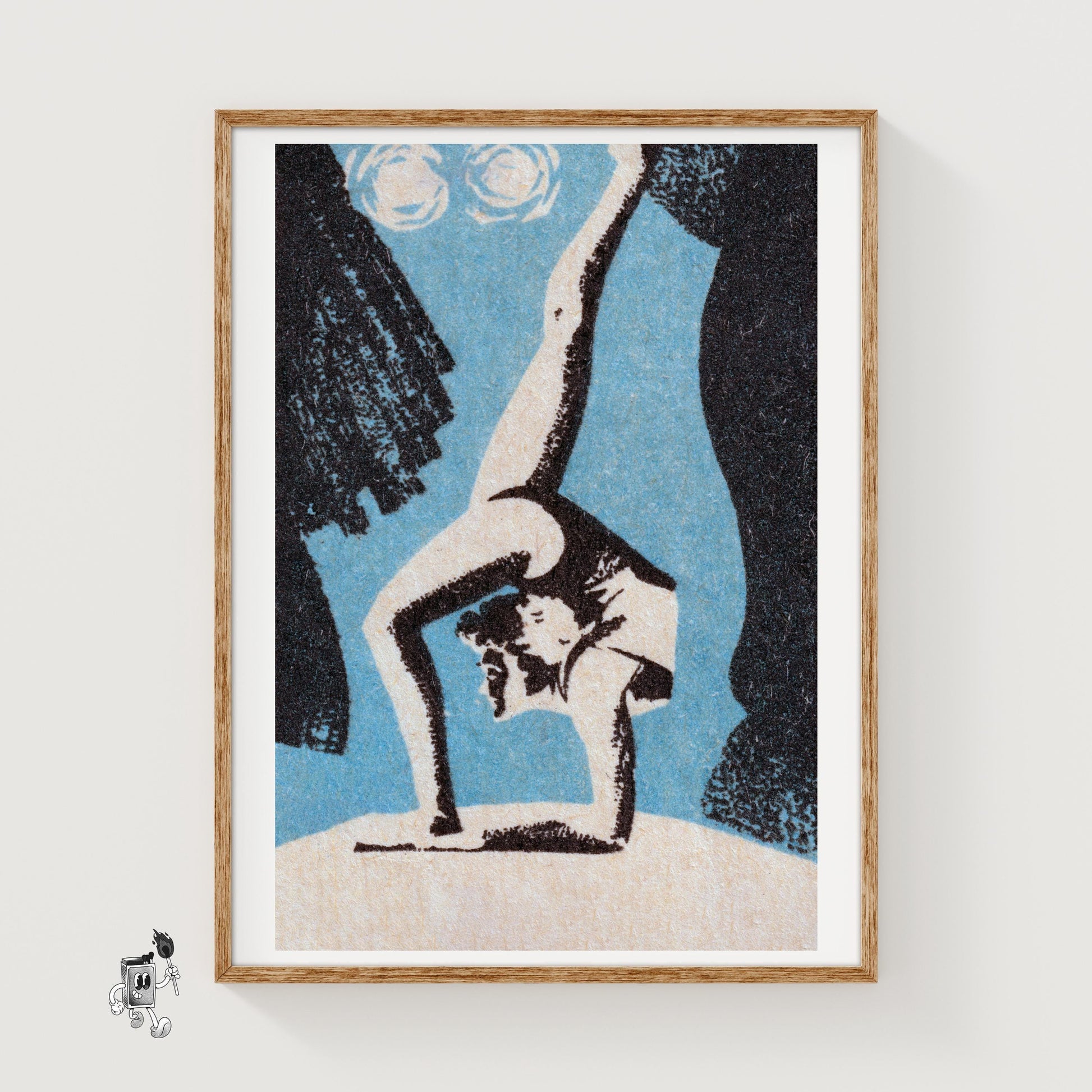 Contortionist - vintage matchbox label print