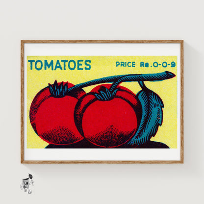 Tomato - vintage matchbox label print