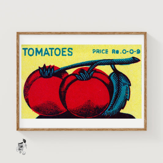 Tomato - vintage matchbox label print