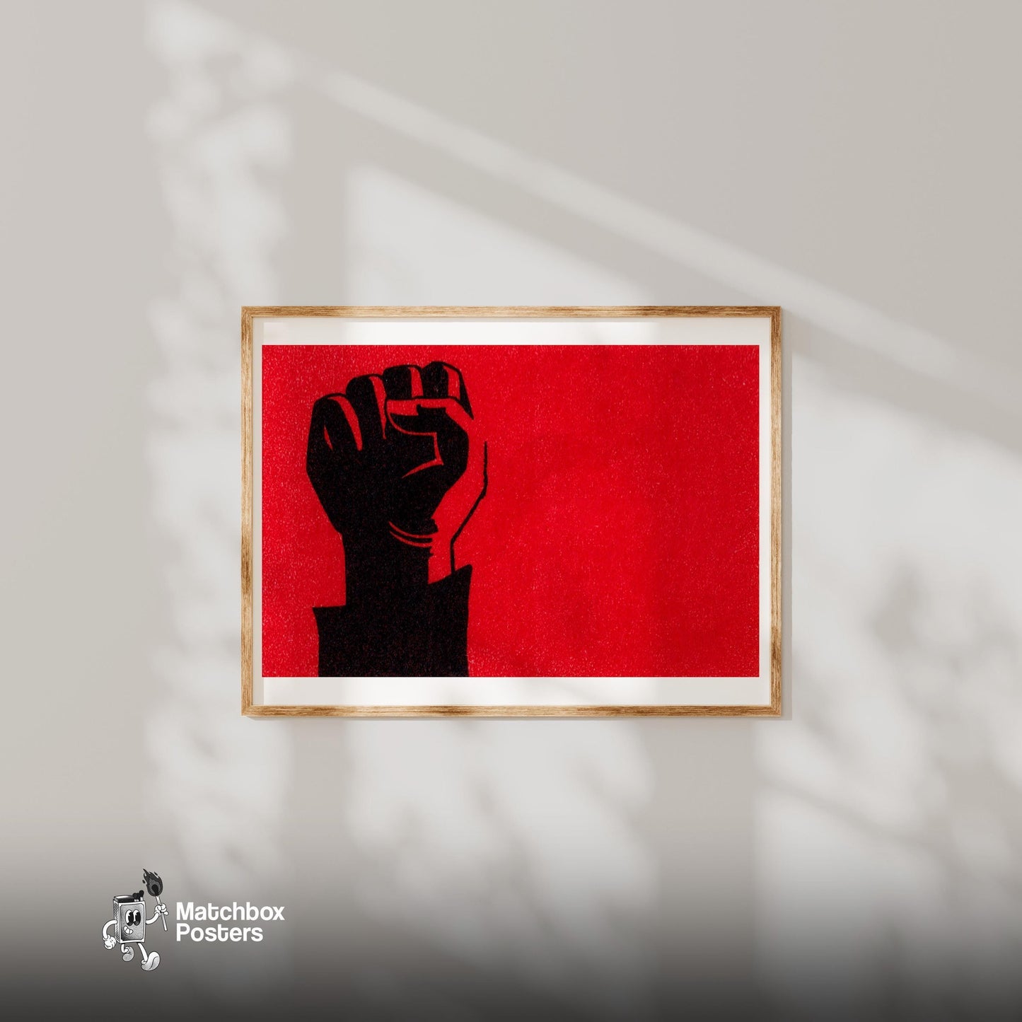 Revolution Wall Art - vintage matchbox label print - bedroom mockup
