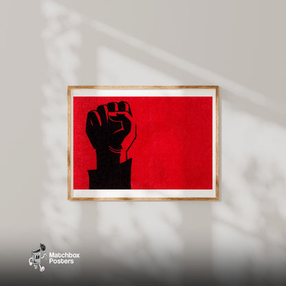 Revolution Wall Art - vintage matchbox label print - bedroom mockup