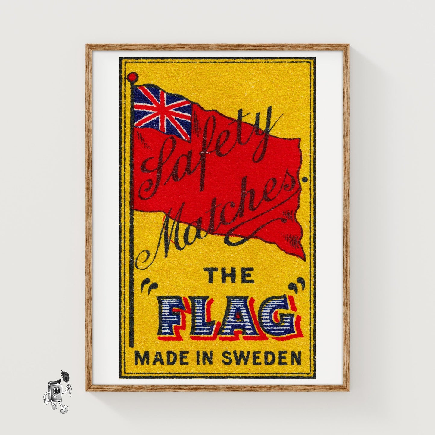 Union Jack Flag - vintage matchbox label print