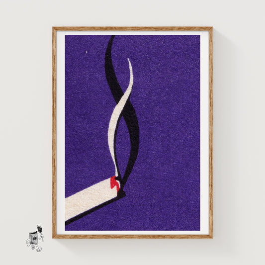 Cigarette - vintage matchbox label print