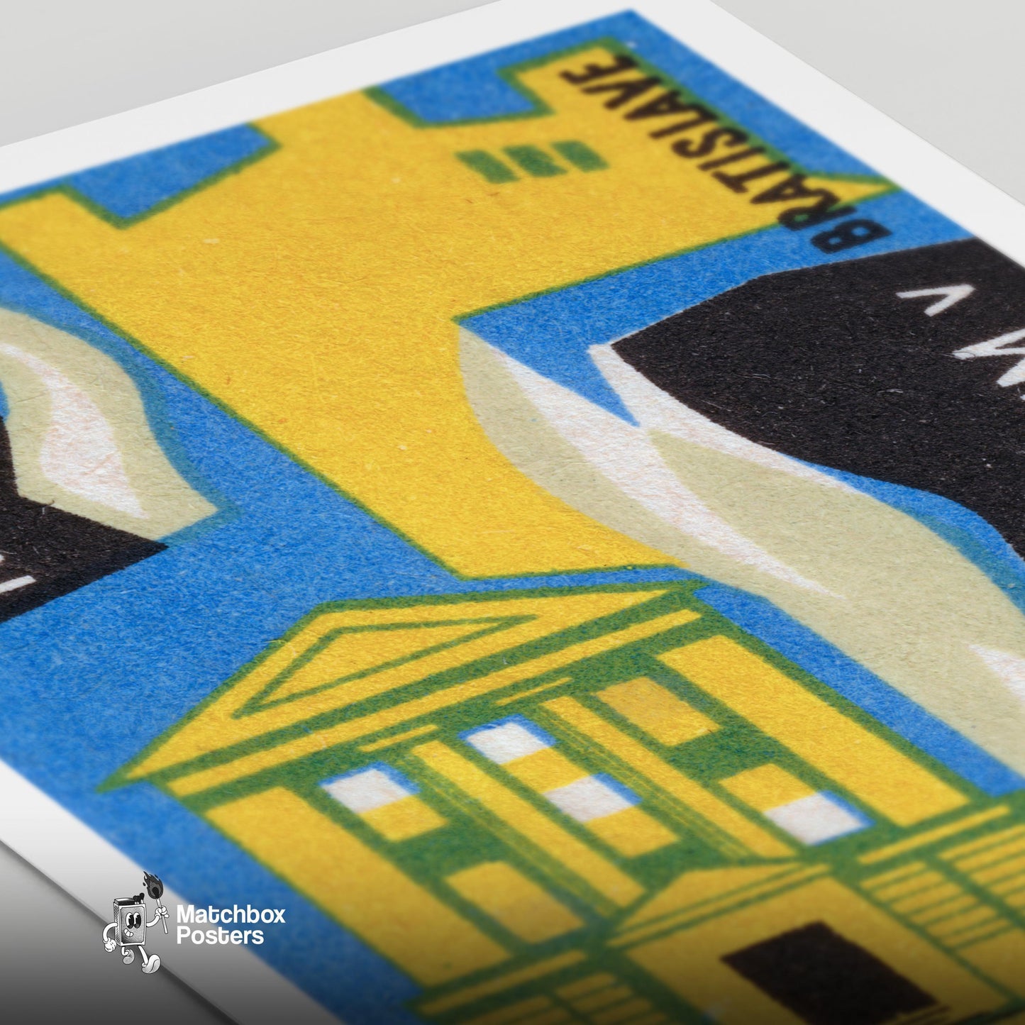 Slovak Museum - vintage matchbox label print - close-up detail