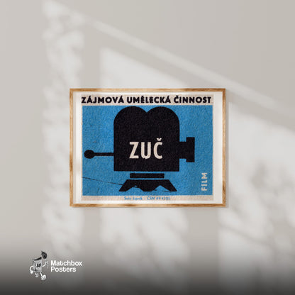 Vintage Video Camera - vintage matchbox label print - bedroom mockup