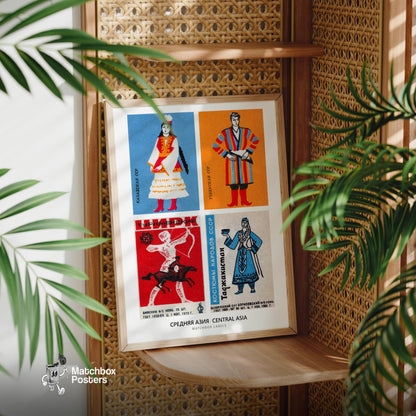 Central Asians Grid Print