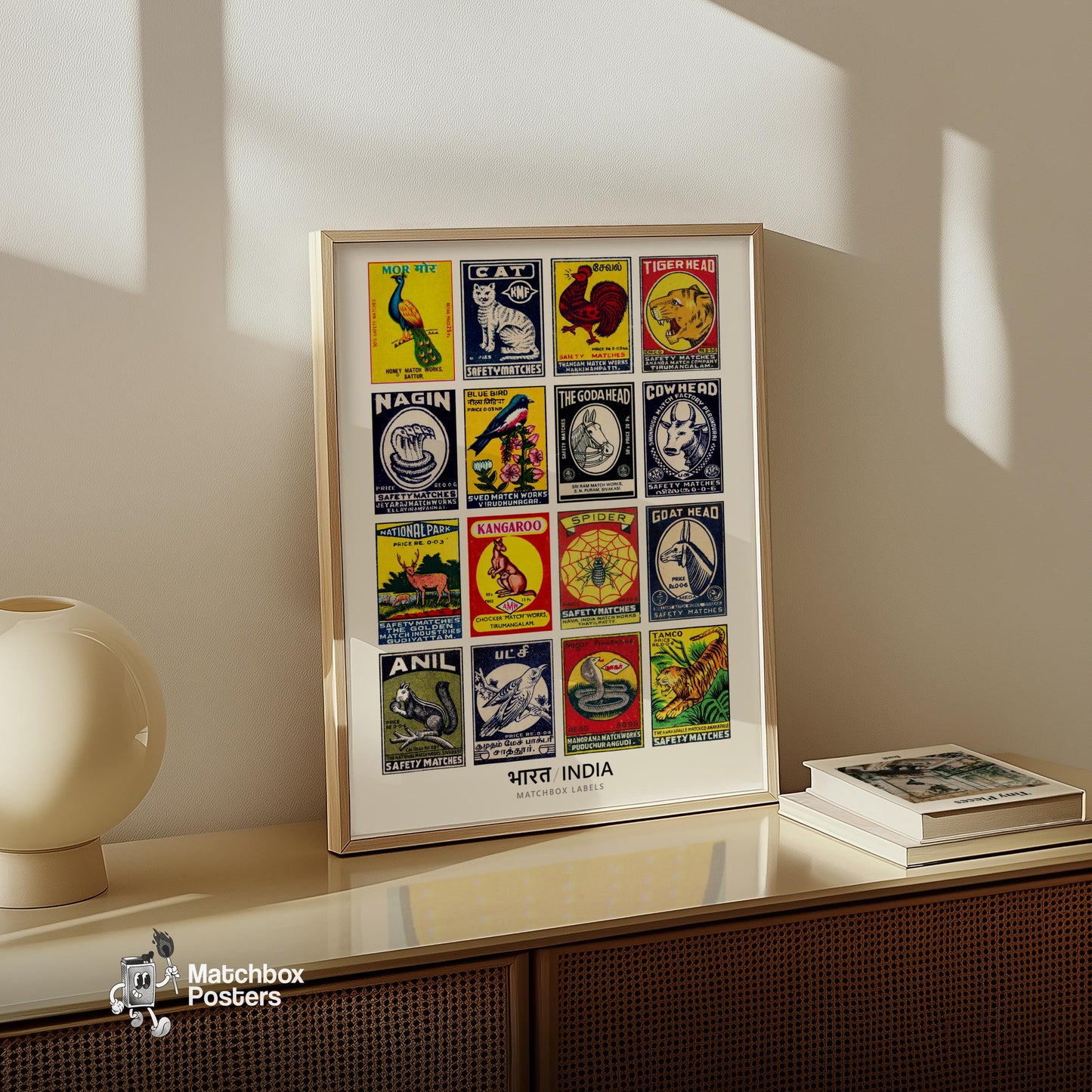 Indian Animals Grid Print