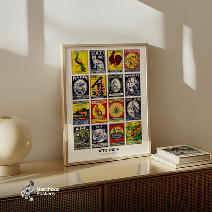 Indian Animals Grid Print