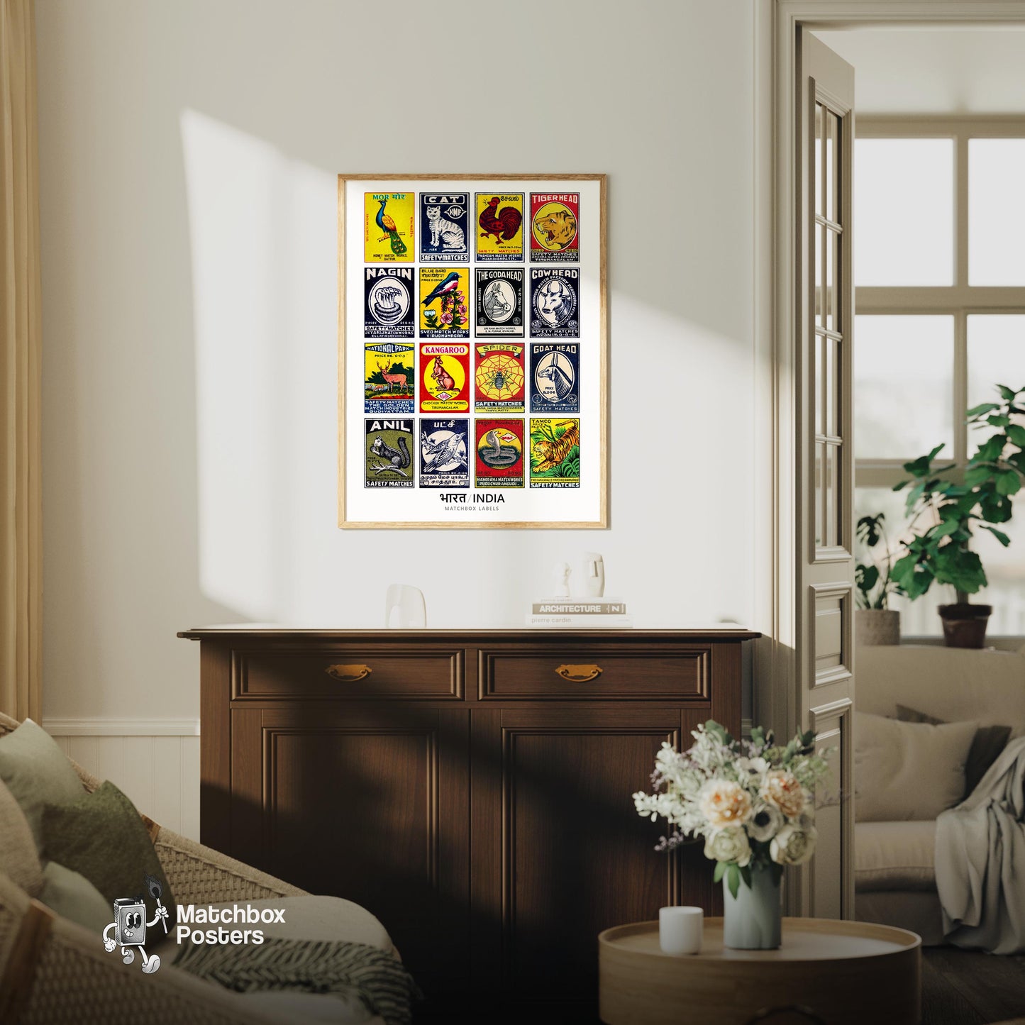 Indian Animals Grid Print