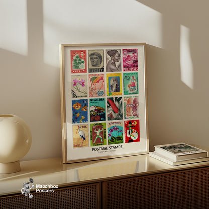 Worldwide Postage Stamps Collage