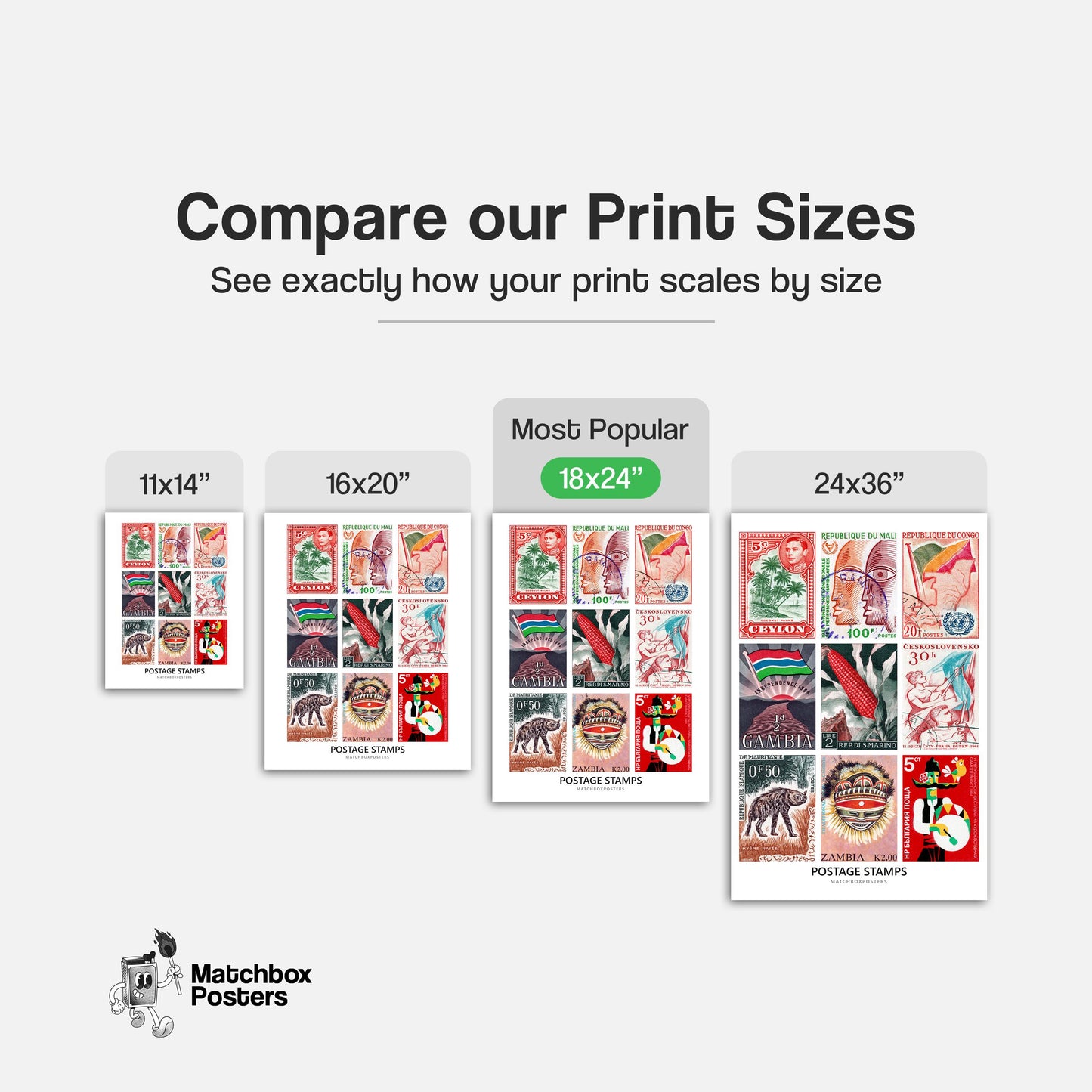 Red Postage Stamps Collage