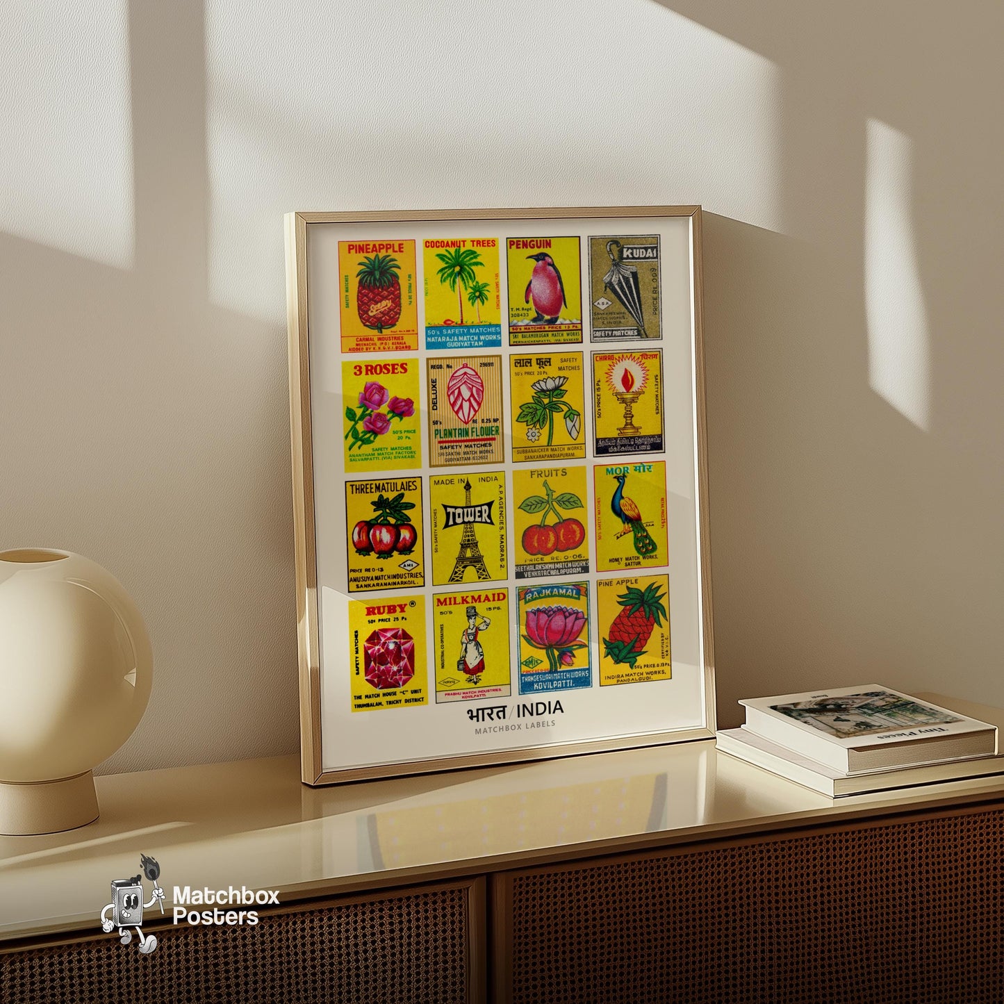 Yellow Indians Grid Print