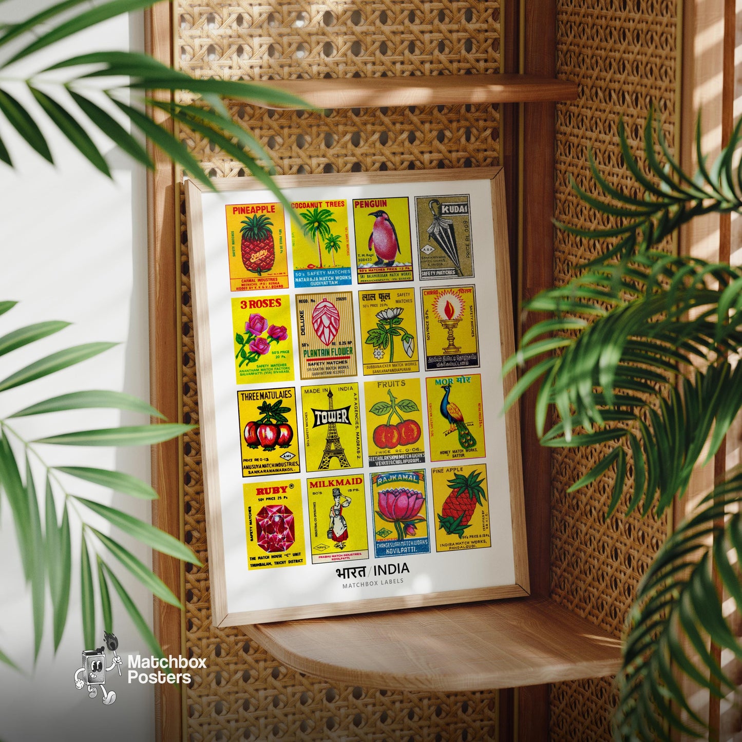 Yellow Indians Grid Print