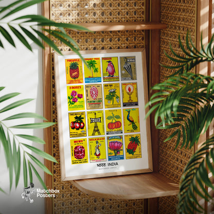 Yellow Indians Grid Print