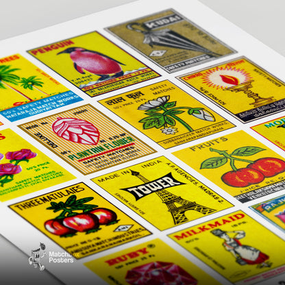 Yellow Indians Grid Print