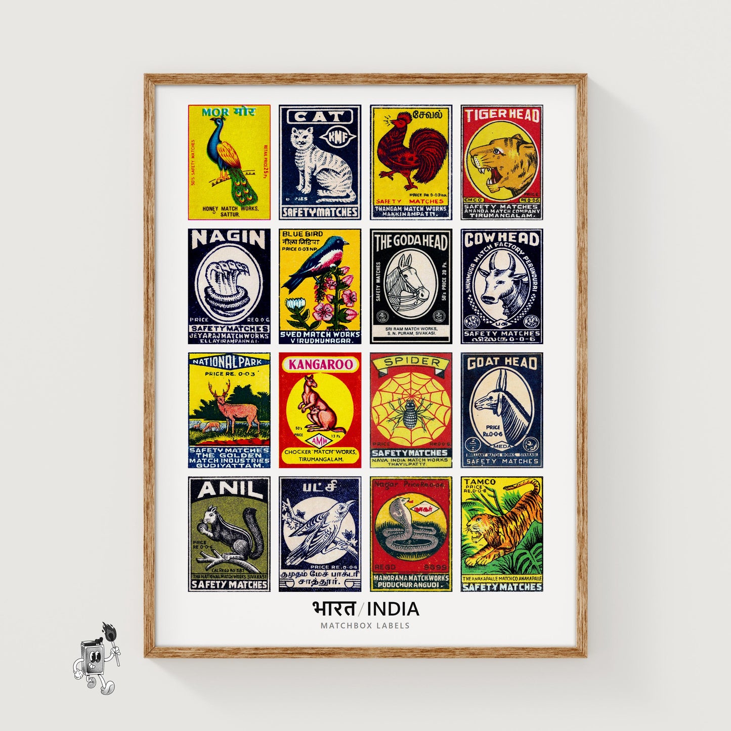 Indian Animals Grid Print