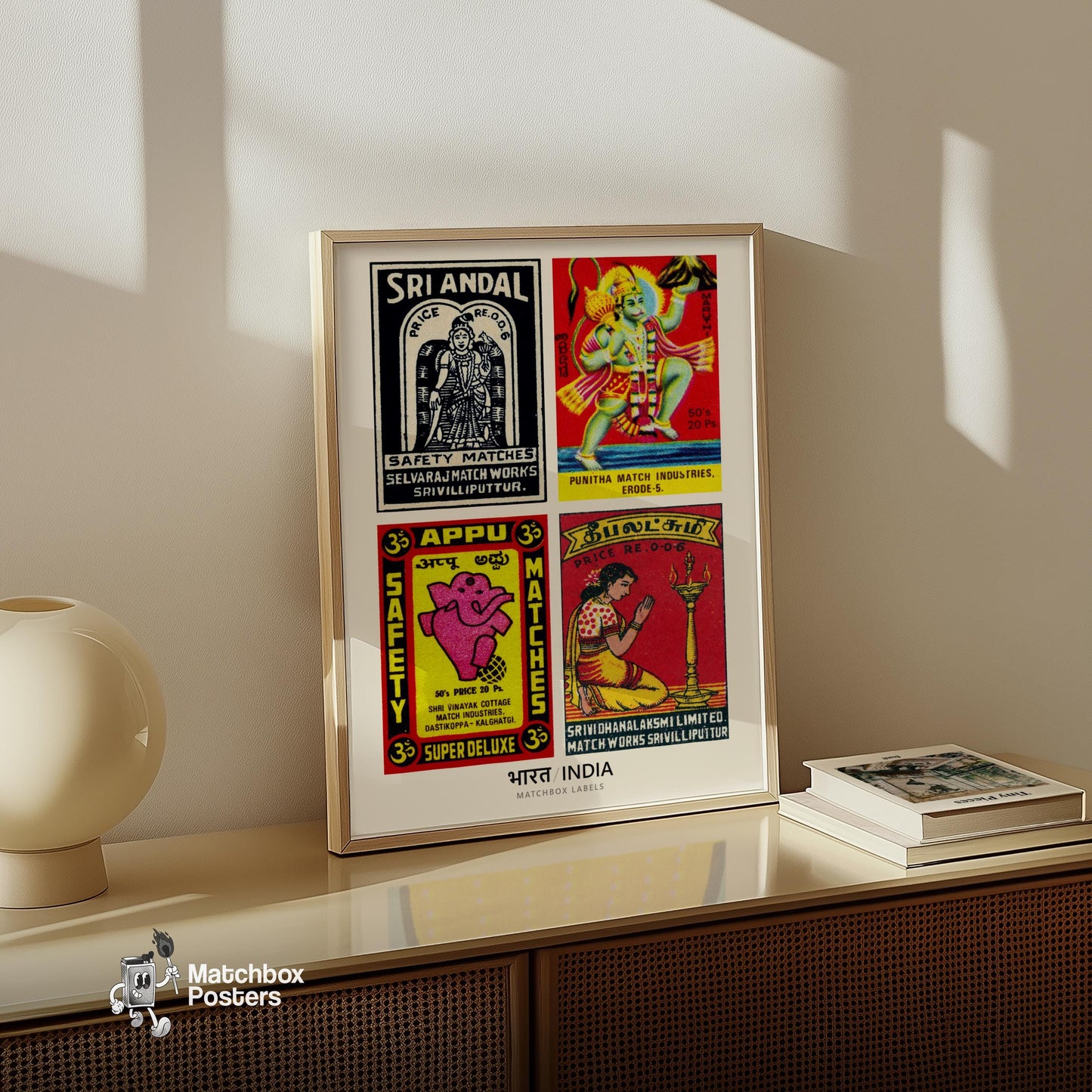 Indian Religiouss Grid Print