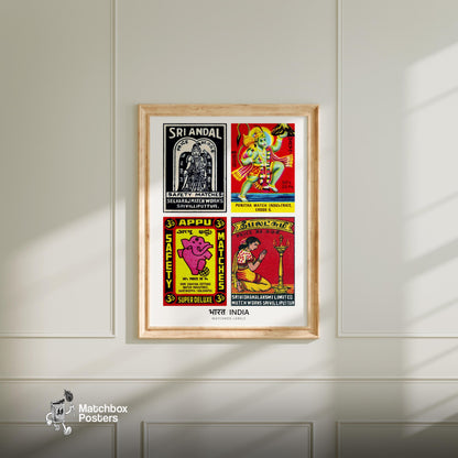 Indian Religiouss Grid Print