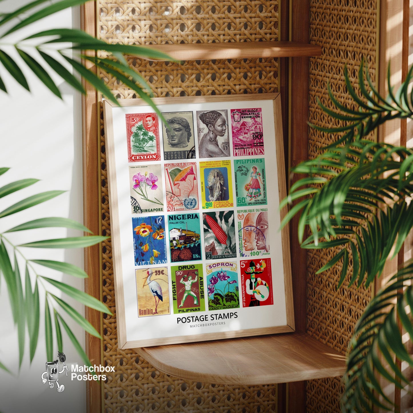 Worldwide Postage Stamps Collage