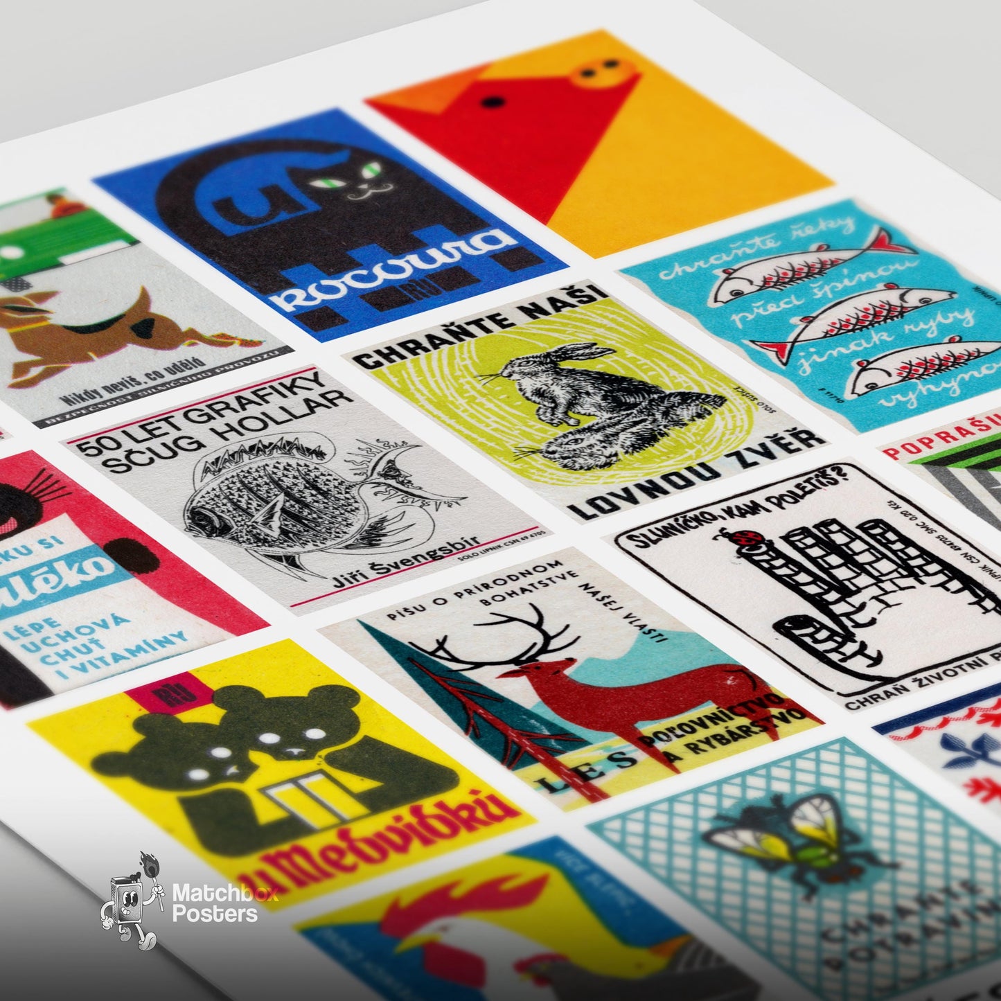 Czech Animals Grid Print