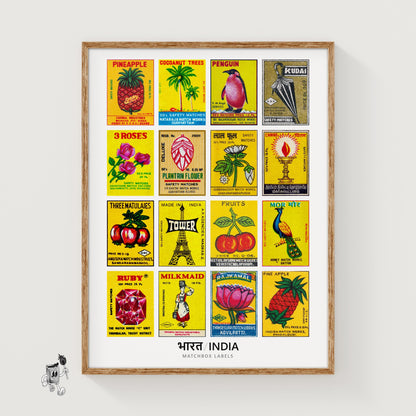 Yellow Indians Grid Print