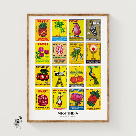 Yellow Indians Grid Print