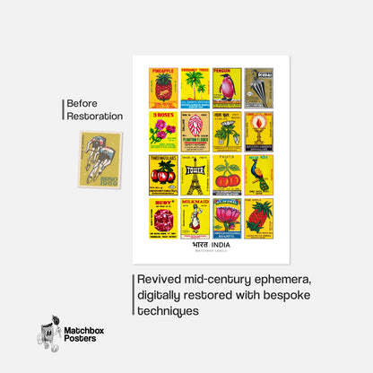 Yellow Indians Grid Print
